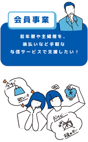 会員事業 若年層や主婦層を、後払いなど手軽な与信サービスで支援したい!